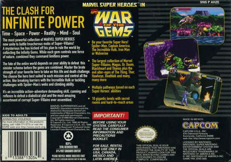 Retro Game Guide - SNES - Marvel Super Heroes: War of the Gems